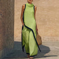 2026 New European American Women's Two-Piece Set: Solid Sleeveless Blouse with High Waist Pants, Elegant Casual Matching Outfit