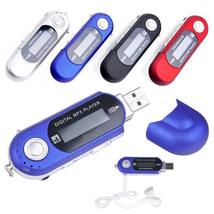 2 in 1 USB 2.0 Flash Drive MP3 Player - Multilanguage LCD Screen Support TF Card Lightweight Portable for Home Sport Travel