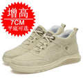 Men's Invisible Height Elevator Shoes Sneakers Lifting Shoes Taller Hidden Heel 7cm Trainers Cow Suede Hidden Heel Shoes