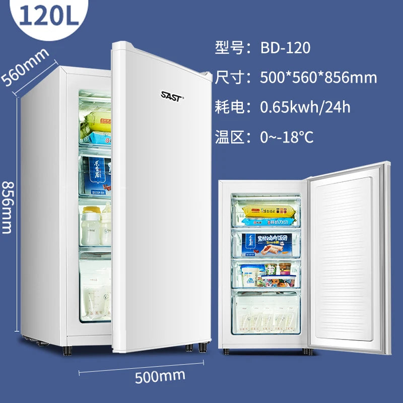 ZMLFreezer Vertical Full Freezer Side Open Door Freezer Small Drawer Air Cooled Frost Free