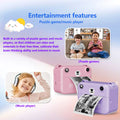 Digital Camera For Kids Instant Print Portable Small Camera With 32G Memory Card And 3 Rolls Printing Paper, Gift For Boys&Girls