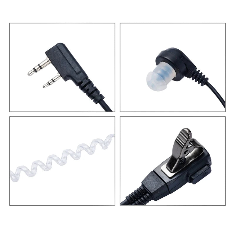 10 PCS Covert Air Acoustic Tube Mic Microphone Earphone Earbud Headset Earpiece Headphone For Baofeng 888S UV-5R Walkie Talkie