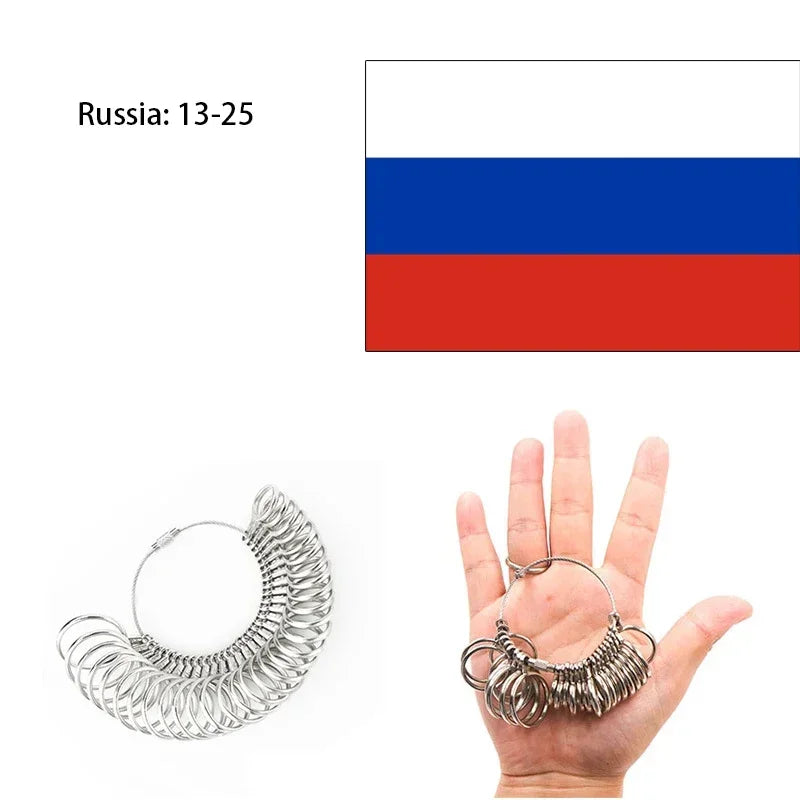 Aluminum Alloy Ring Gauges Sizer Meter Hand Loop Jewellery Measuring Ring Tool Size 0-13mm Measurement Finger Circumference