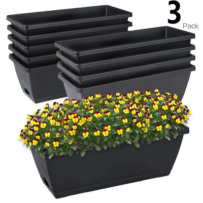 Rectangle Plant Containers Decors with Drainage Holes | SAMAG
