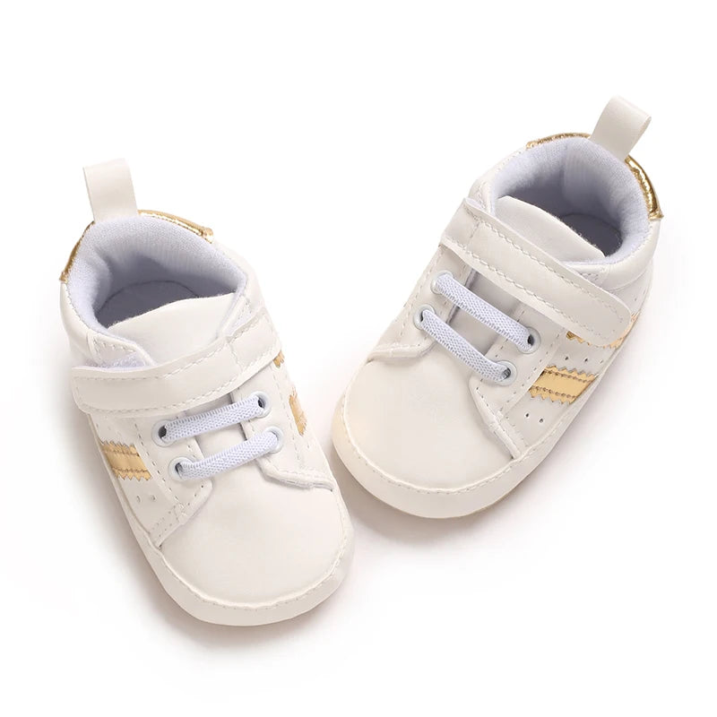 Baby Shoes For Men And Women Aged 0-1 In Spring And Autumn PU Leather Casual Sports Soft Soled Baby Walking Shoes