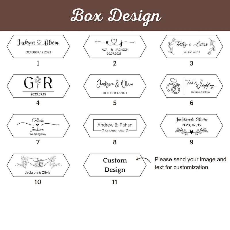 Double Compartment Wooden Jewelry Case, Clear Window Display, Personalized for Engagement/Wedding, Stylish Ring/Earring Storage