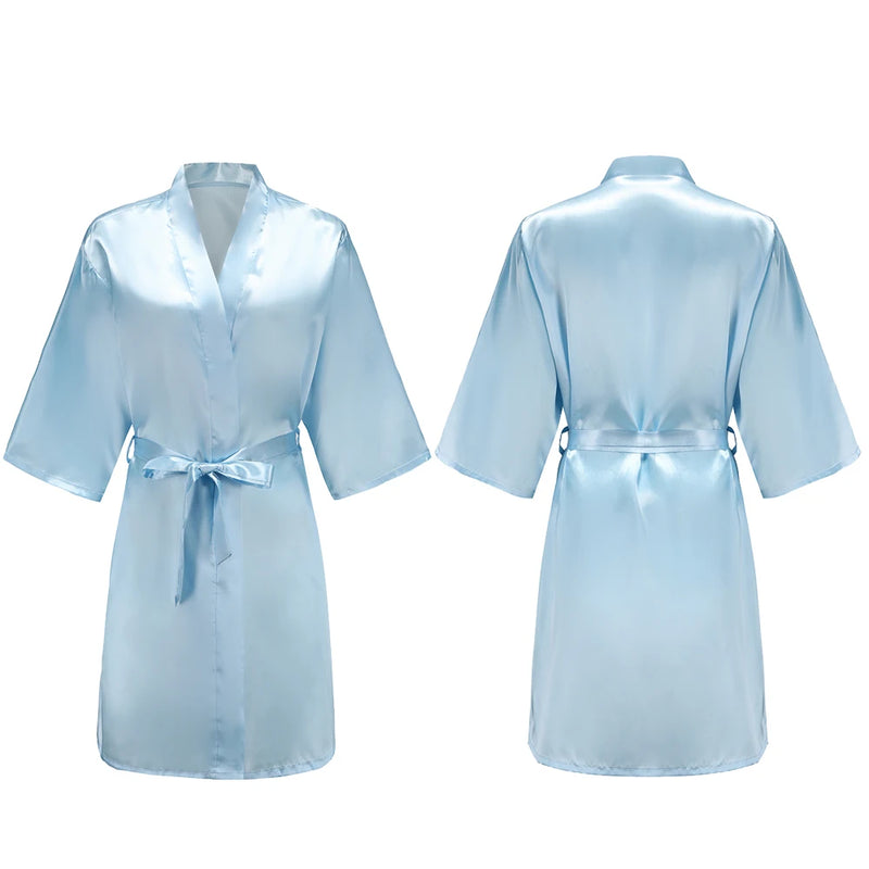Women's Pure Short Silky Robes Bridesmaid Bride Party | SAMAG