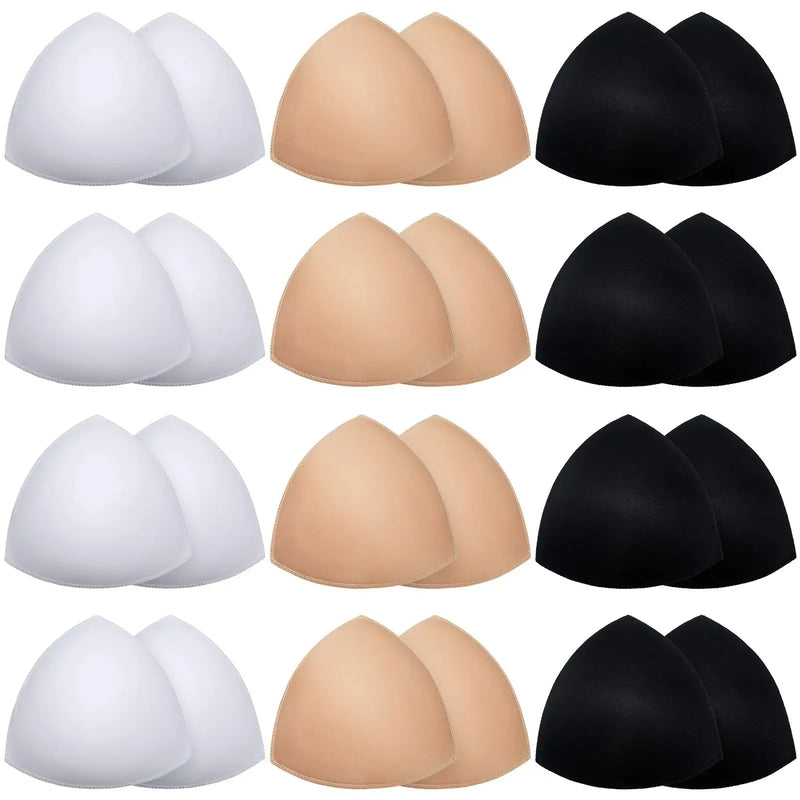 Triangle Sponge Push Up Bra Pads Set for Women Invisible Insert Swimsuit Bikini Breast Enhancers Chest Cup Pads Accessories