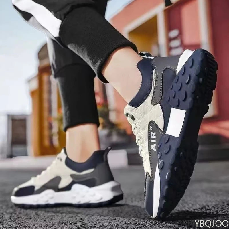 Large Size Spring and Autumn New Thick Sole Height Increasing Casual Men's Shoes Niche Trend Versatile Flat Sports Men's Shoes