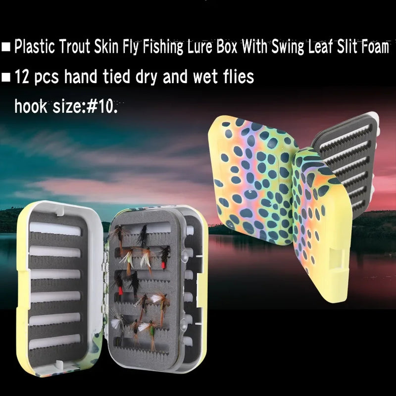 Maxcatch Elegant Fly Fishing Rod Combo 6'6"/9' 2/5WT Fly Rod Reel Line Flies Lures Kit Storage Box Travel Fishing Set Trout Bass