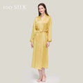 Birdtree 22 Momme 100%Pure  Silk Long Robe for Women Silky Sleepwear Ladies Elegant Nightgown Natural Pajamas P3D047QM