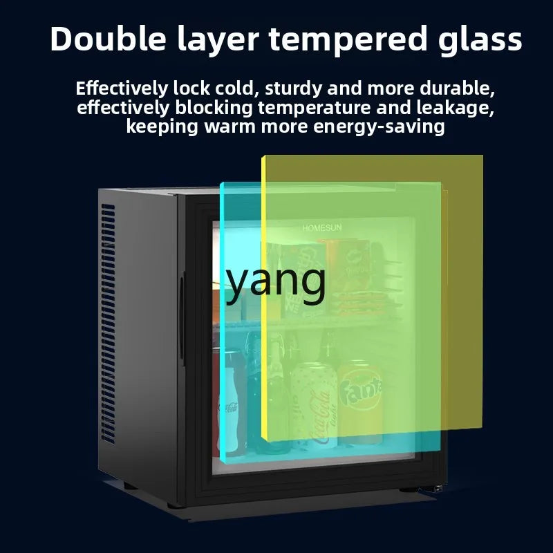 ClX Household Bedroom Mini Small Ice Bar Transparent Refrigerated Fresh-keeping Small Refrigerator