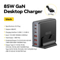 Essager 85W GaN USB Charger6in1 Desktop Fast Charge USB Type C Charger  For iPhone17 16 15Pro  Xiaomi Samsung Smartphone Laptop