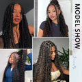Knotless Boho Braided Wigs Twisted Braid Lace Wig 13x6 HD Front Lace Synethic Braided Wigs for Women