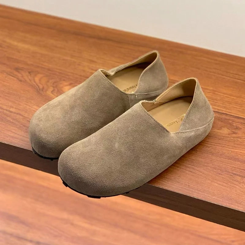 Zuecos De Mujer Suede Mule Shoes Women's Single Shoes 2026 Spring Autumn Baotou Half Slippers Outdoor Pull on Clog Mules Femme