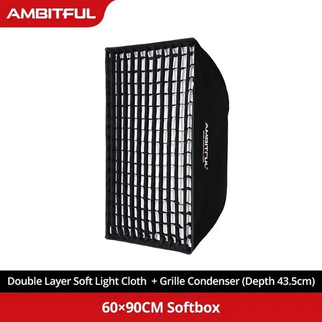 AMBITFUL Rectangle Softbox BW/FW 60*90/35*160cm Professional Soft Box Photography Light Effect Kit Matt Box With Honeycomb Grid