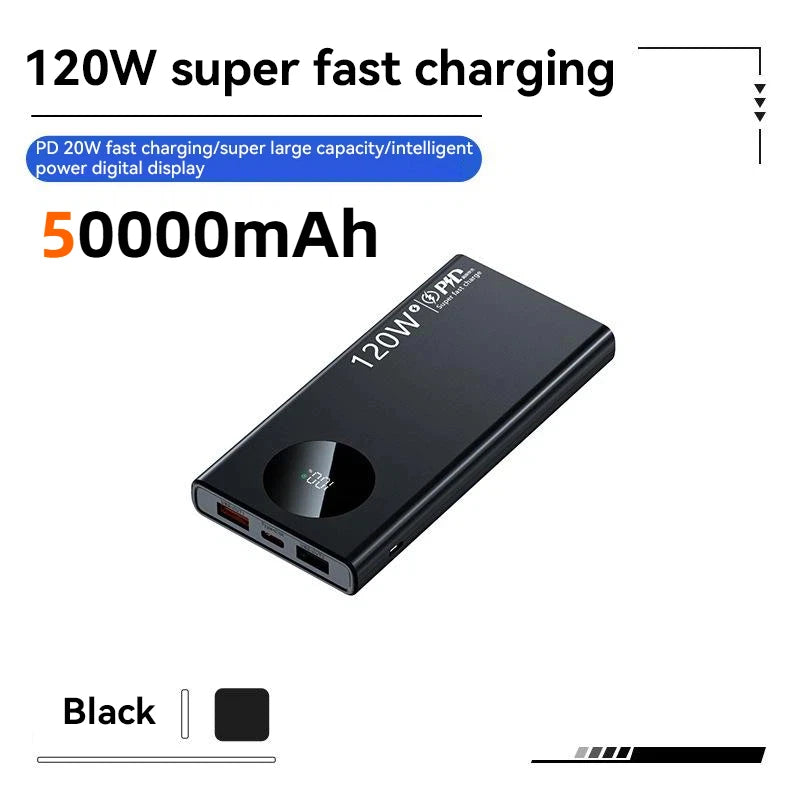 Lenovo 200000mAh Power Bank 120W PD Super Fast Charging Portable Power Bank Large Capacity External Battery With Digital Display