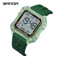 SANDA Quality Brand Military Digital Wristwatch For Men Led Display Complete Stopwatch Waterproof Daily Electronic Male 6377