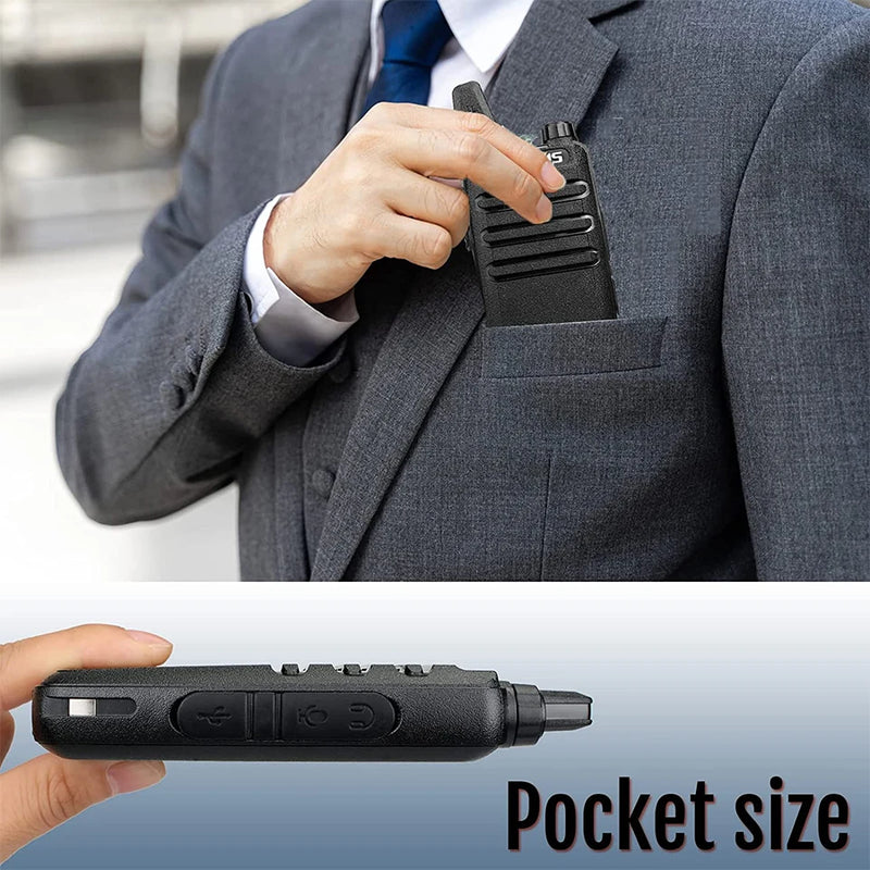 Retevis RT622 Mini Walkie Talkie 2pcs PMR446 Portable Two-way Radio PTT Walkie talkies Communication Radio for Restaurant Hotel