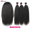 Ishow Kinky Straight Bundles Brazilian Yaki Straight Hair Bundles For Women 1/3/4pcs Human Hair Bundles Remy Hair Extension