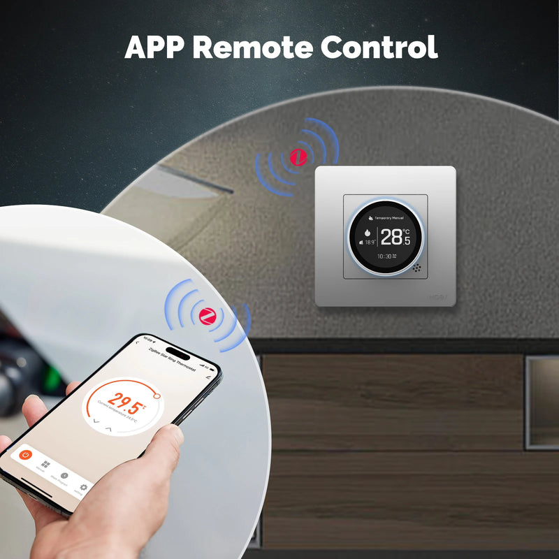 MOES Tuya ZigBee Smart Knob Thermostat Star Ring Series Temperature Controller Water Boiler Electric Heating With Alexa Google
