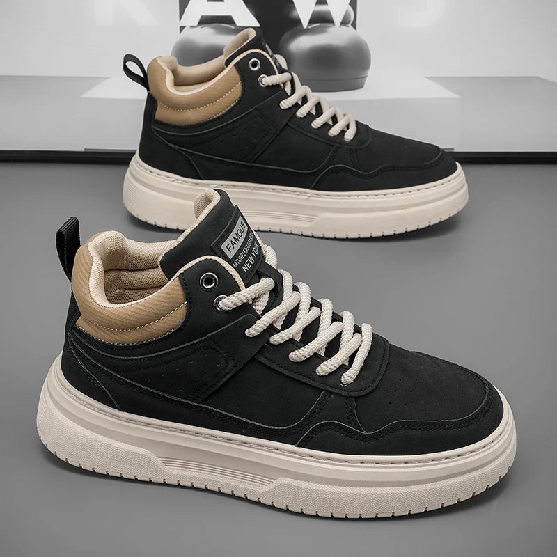 Men's shoes four seasons breathable soft-sole non-slip casual shoes fashion youth Joker flat shoes Thick sole sports board shoes