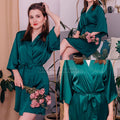 Kimono Bathrobe Gown Female Robe Set Satin Sleepwear | SAMAG
