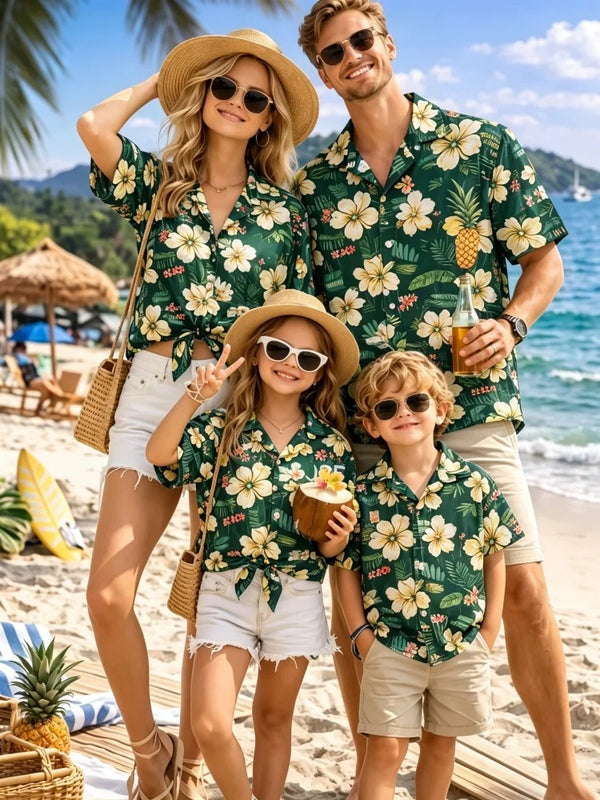 New Mother Kids Family Wear Beach Hawaiian Shirt Tropical - View 6 | SAMAG