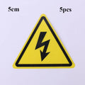 5pcs Yellow Warning Sticker 3.6/5/8/10/15cm Accessories Electrical Shock Hazard Danger Notice Danger Forelectric Box