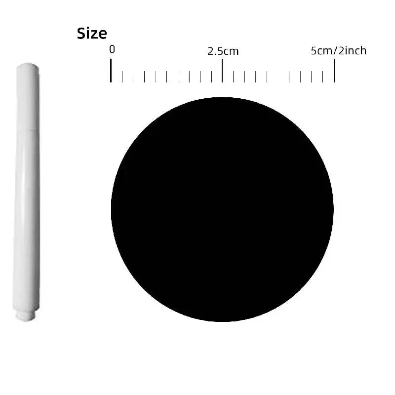 120pcs 5cm Chalkboard Labels with Pen Round Stickers Black Circle Labels Dot Stickers for Office Classroom Home School Crafts