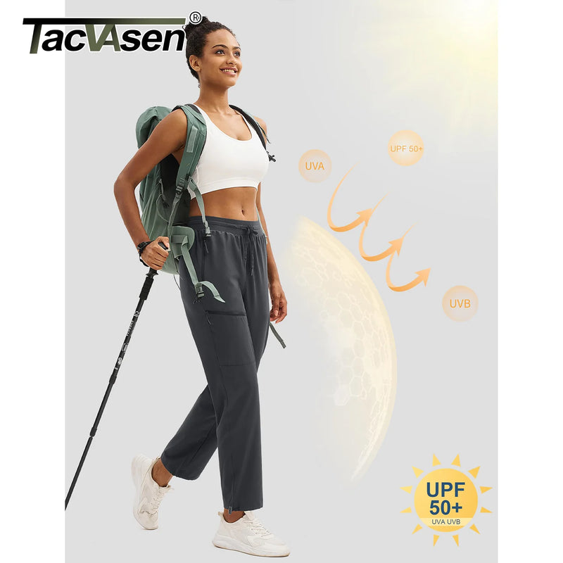 TACVASEN Women's Quick Dry Adjustable Ankle Hiking Pants - View 3 | SAMAG