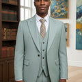 ST Cassy Summer Thin Version Men's Suit Green Slim Fit Formal Business Office Men's Suits（jacket+Vest+Pants）