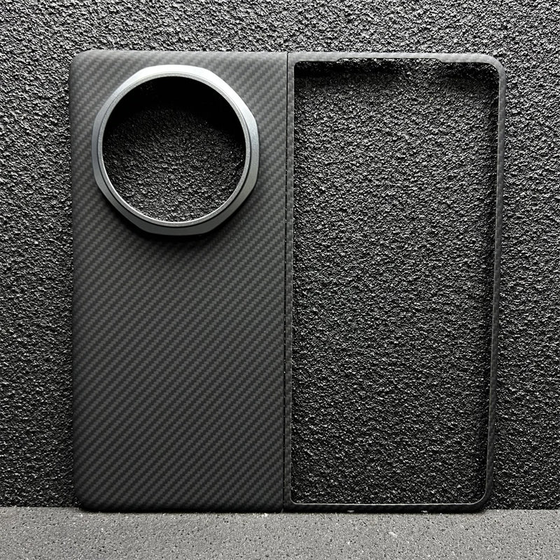 Suitable for Honor Magic V5 Mobile Phone Case, Thin Kevlar Aramid Fiber Magic V5 Carbon Fiber Protective Case, Center Shaft Full-Coverage