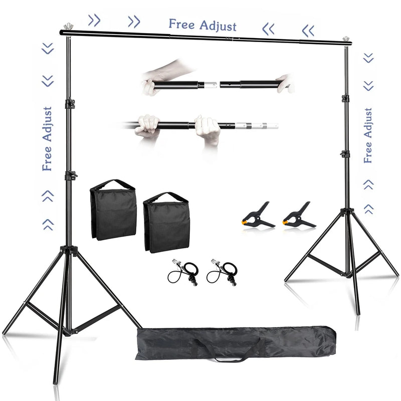 Background Stand Kit Support Frame System Backdrops  Adjustable Stand for Photography Photo Studio Chromakey Green Screen Frame