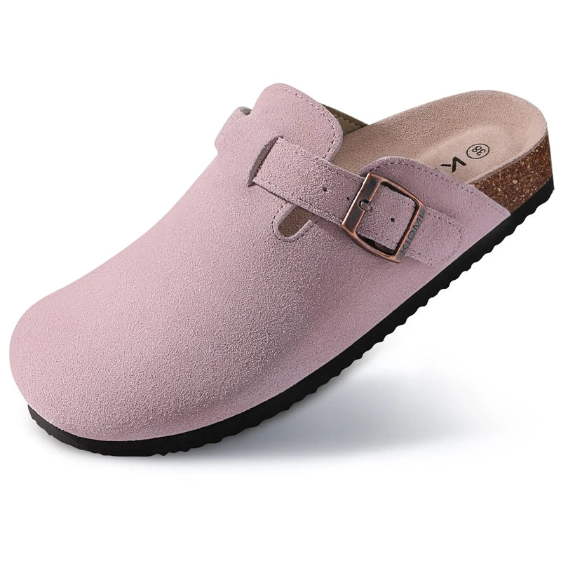 Evshine Women's Fashion Cork Clogs Sandals with Arch Support Lady Retro Mules Men Retro Potato Shoes Cork Footbed House Slippers