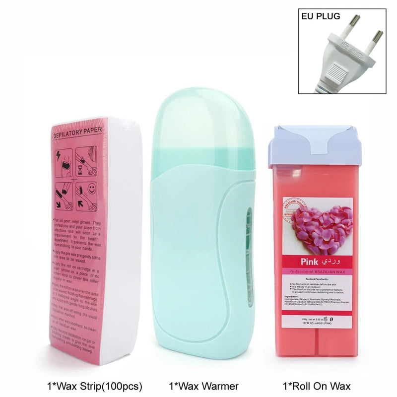 2026 Depilatory Wax Cream Hair Removal Roller Wax Heater Waxing Hot Cartridge Warmer Equipment Tool Waxing Kit Unisex Roll on