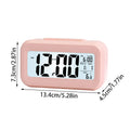 Digital Alarm Clock with Indoor Temperature Light Sensor Battery Operated Backlight 12/24H Display for Bedrooms Office Desk