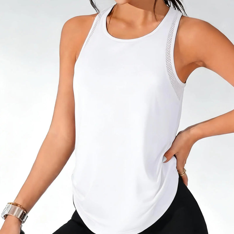 2PCS Solid Color Running Sport Vest Summer Breathable Singlet Mesh Fitness Sleeveless Clothes Loose GYM Fashion Womens Tank Tops