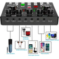 Live Sound Card V8S Audio USB External Sound Card Bluetooth Microphone Mixer Voice Changer Live Streaming Audio Sound Mixer