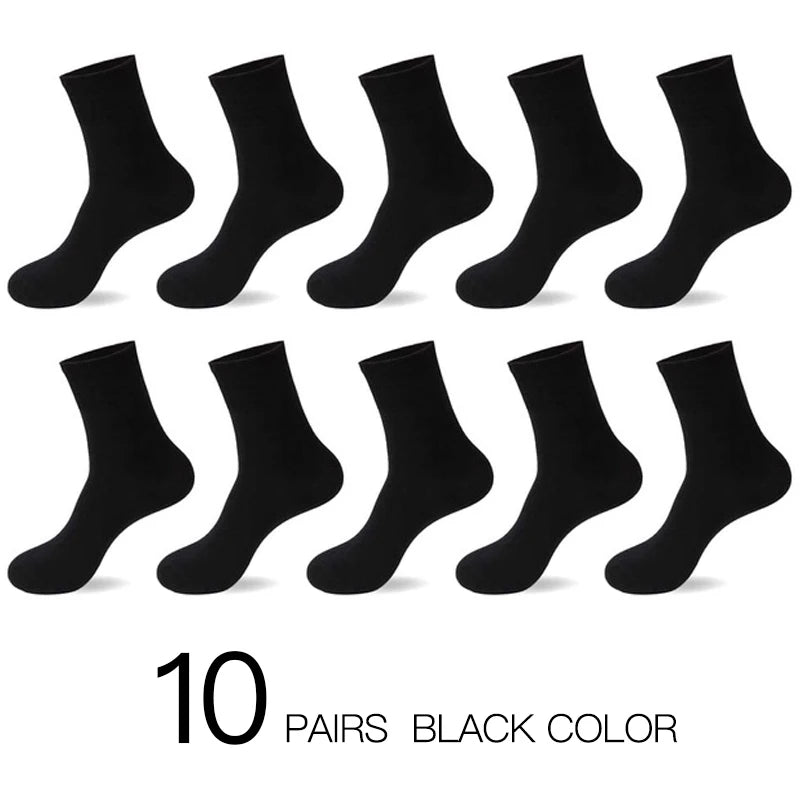 HSS 2023 Men's Cotton Socks New styles 10 Pairs / Lot Black Business Men Socks Breathable Spring Summer for Male US size(6.5-12)