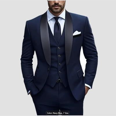 Men Formal Slim Fit Tuxedo Prom Suit Male Groom Wedding | SAMAG