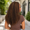 TIMOPOL 20 Inch Jerry Curly Human Hair Wig P4/27 Highlight 13x4 Lace Frontal, Glueless Pre Plucked with Baby Hair Curly Wig for Black Women