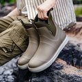 Men Rain Boots Non-slip Water Shoes Outdoor Waterproof Fishing Boots Slip on Men Rubber Boots PVC Material Round Toe Rain Shoes