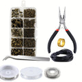 900pcs 1set Jewelry Making Starter Kit Findings DIY Beads Plier Tools Set  Repair Tool Set Suitable For Adults And Beginners