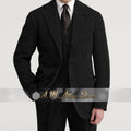 Grey Exquisite Men 3pcs Suit Herringbone Peak Lapel Jacket Vest Pants Set for Wedding Prom Graduation Birthday Party Father Gift