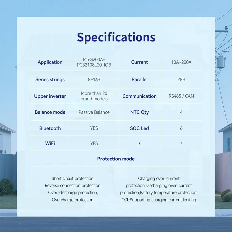 PACEex 16S 200A BMS Overdischarge Protection High Quality Battery Management System for Batteries