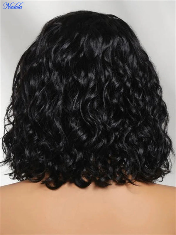 Nadula Density 220% Water Wave BOB Drawstring Glueless Wig Human Hair 6x4 Bye-Bye Knots Pre Cut Transparent Lace Human Hair Wig