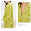 BirdTree, 19MM 100%Real Silk Pajamas Set, Women Long Sleeve Solid, Sexy Casual Long Pants Homewear, 2024 Summer Autumn S48086QC