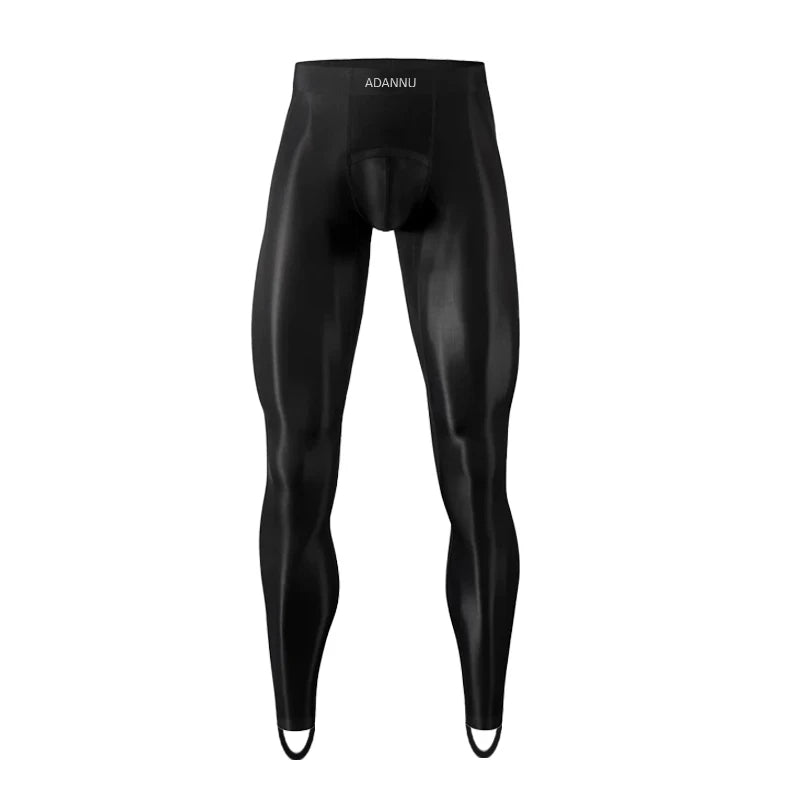 1/2/3PCS Men's Leggings Underwea Thin Sexy Transparent Ice Silk High Stretch Foot Anti Slip Pants Fitness Bottoms Pants AD776