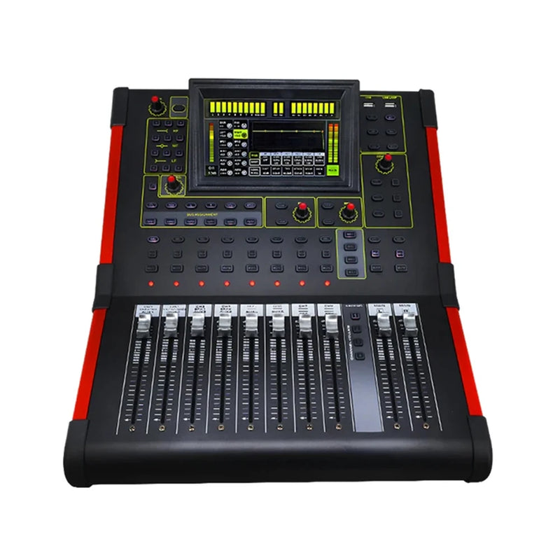 Gooermi  DM12 12 Channel Digital Audio Mixer USB DJ Mixing Console with 48V Phantom Power for Live Streaming Recording PC